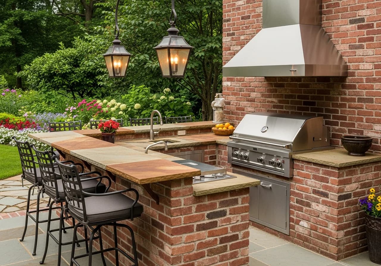 Traditional Brick Kitchen
