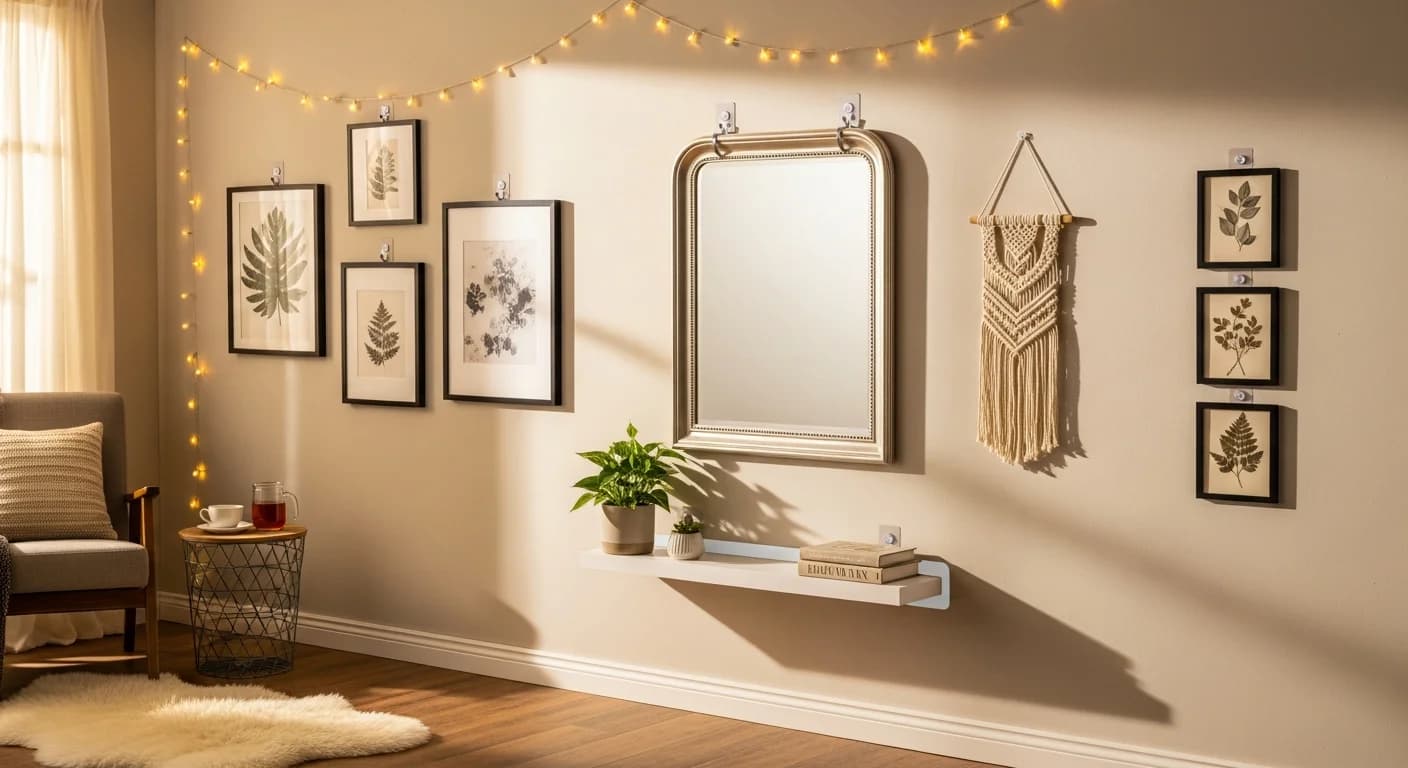 How to Hang Wall Decor Without Nails: 8 Proven Damage-Free Methods