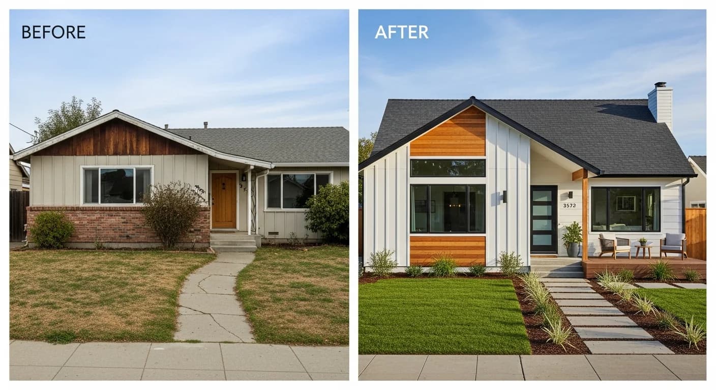 Ranch House Exterior Makeover | AI Design Ideas | HanoDecor
