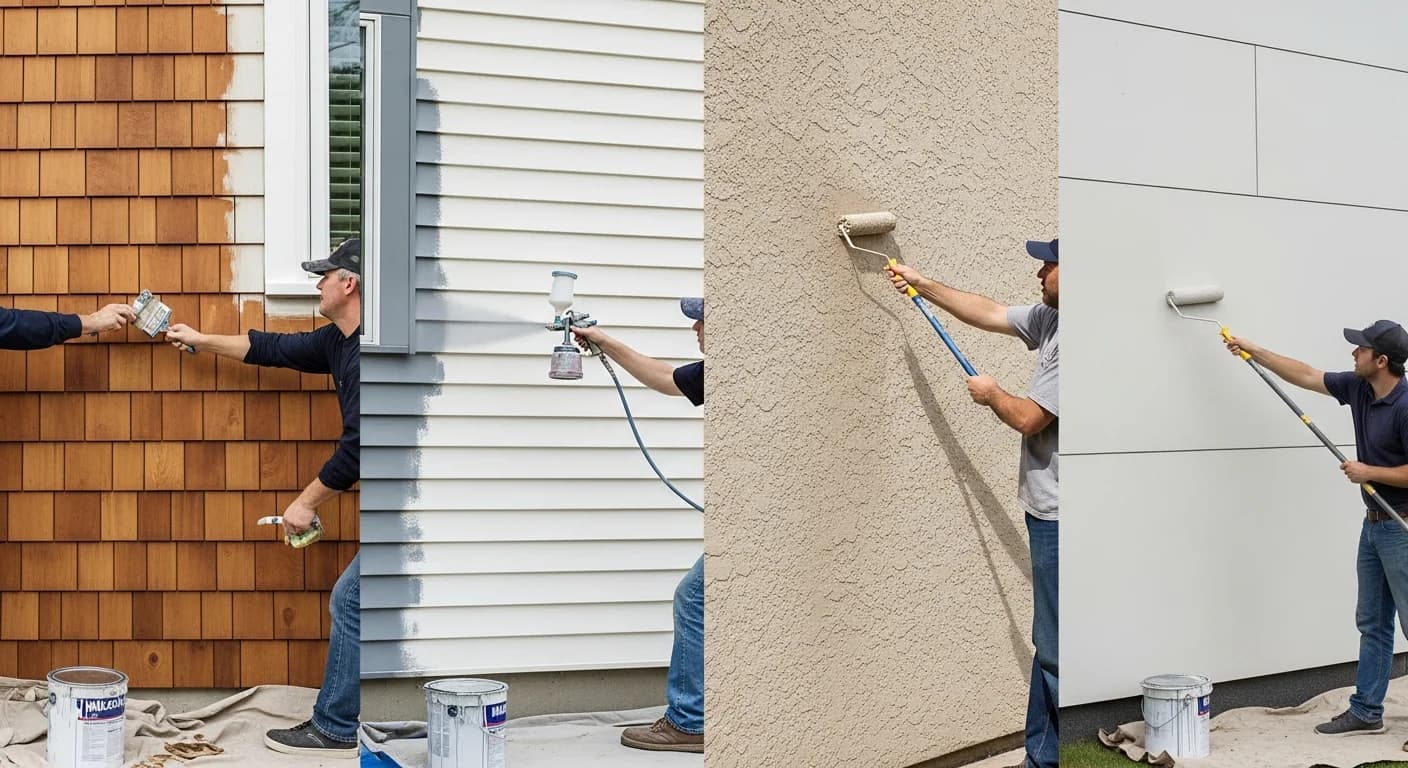 Painting Different Siding Types: Wood, Vinyl, Stucco, Brick, and Fiber Cement