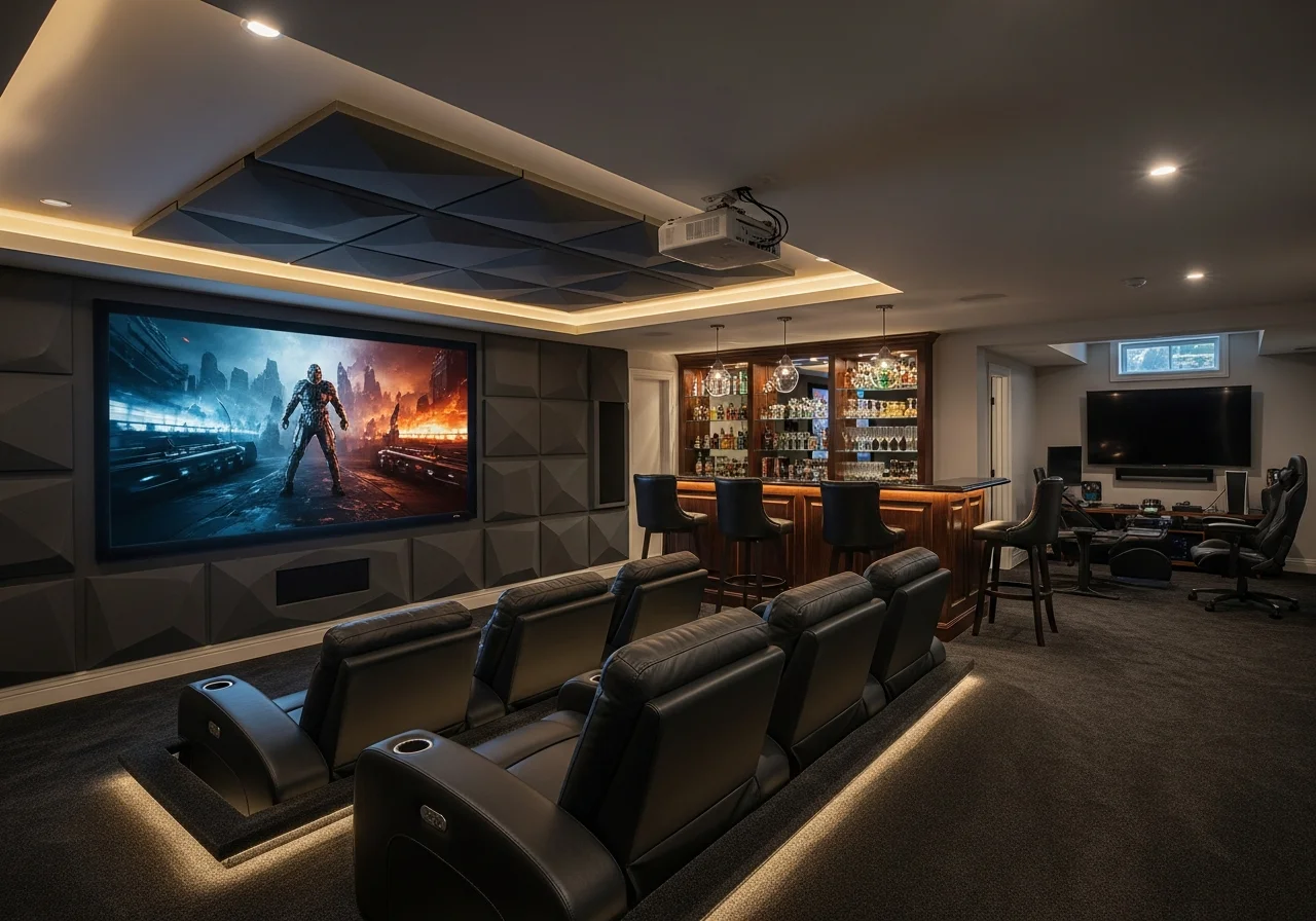 Entertainment basement design by Michael S.