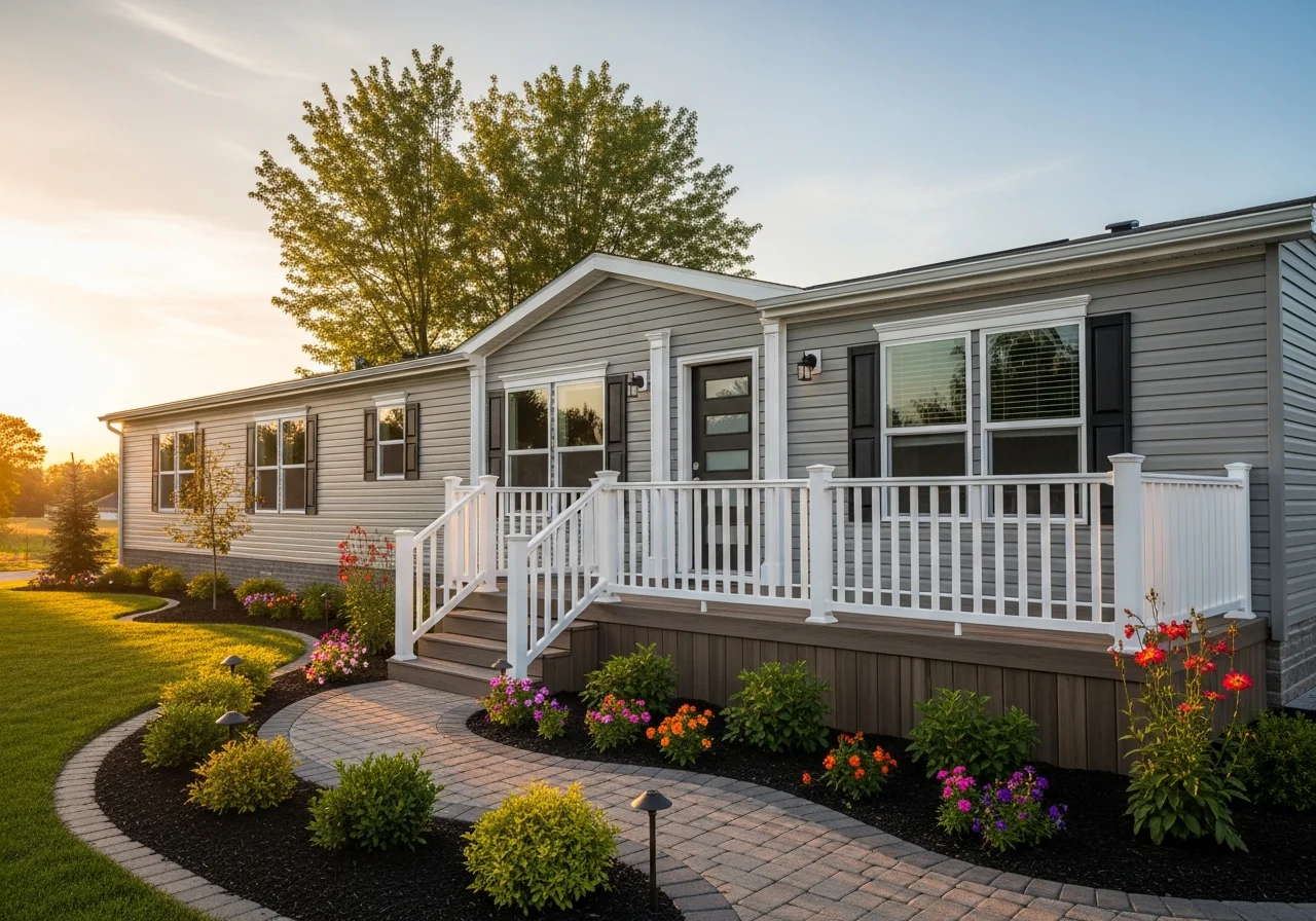 Modern mobile home after remodel — painted walls, LVP flooring, Clayton Homes contemporary finishes