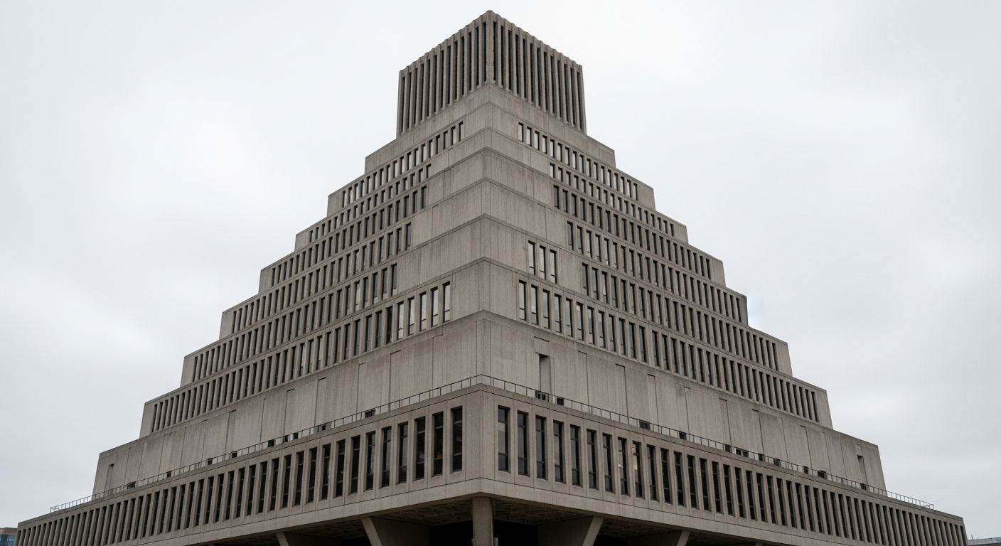Boston City Hall iconic tiered concrete facade