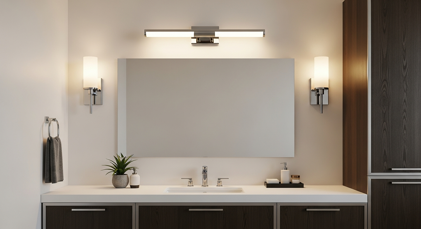 Properly lit bathroom vanity with side-mounted sconces
