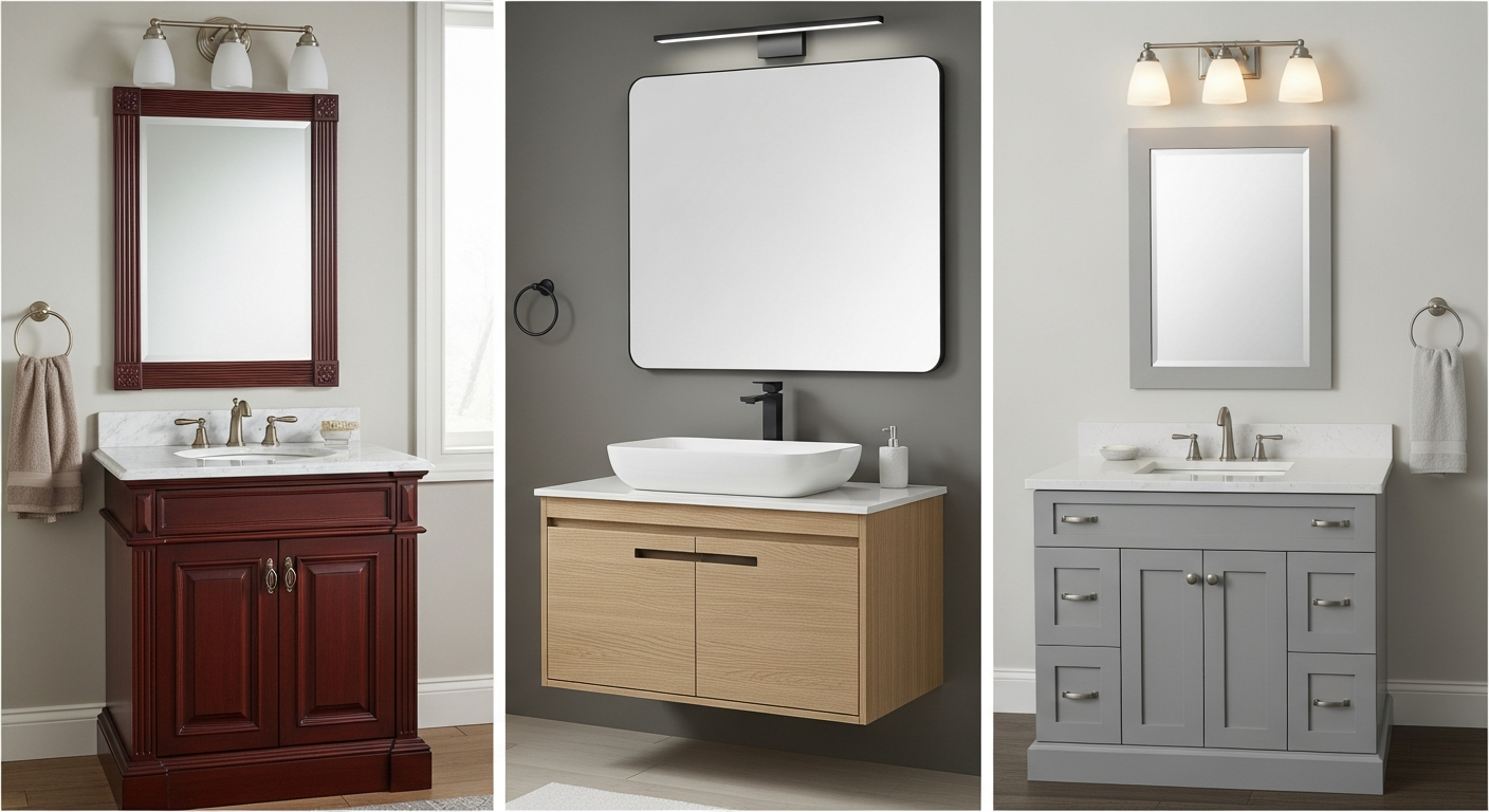 Various single bathroom vanity styles and designs