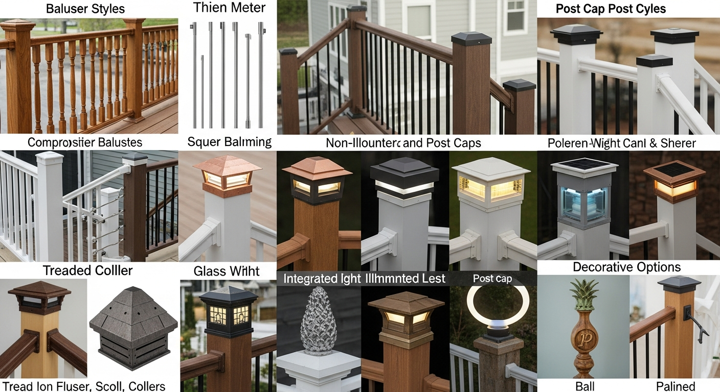 Baluster patterns and decorative post cap options