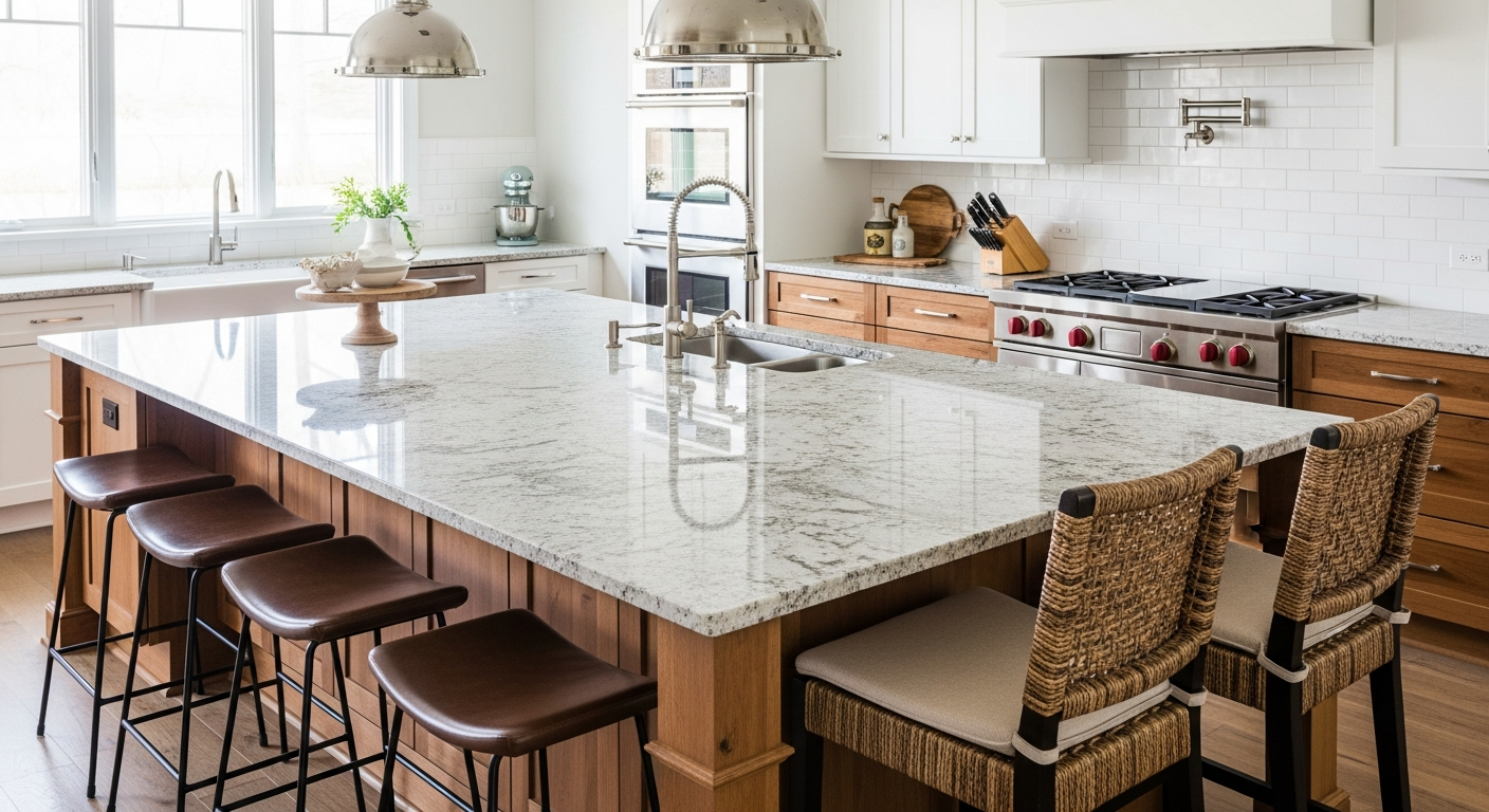 Kitchen island with comfortable seating arrangement