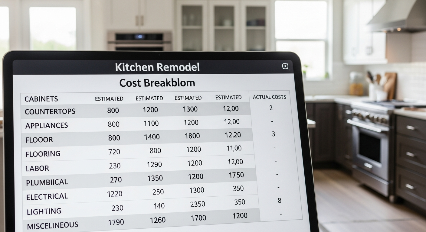 Kitchen remodel cost breakdown by category