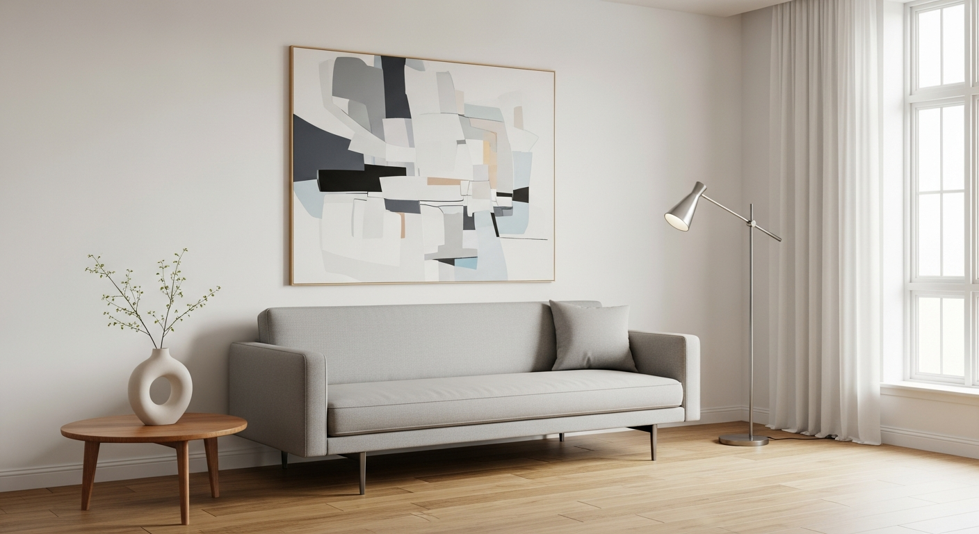 Calm minimalist living room with intentional decor