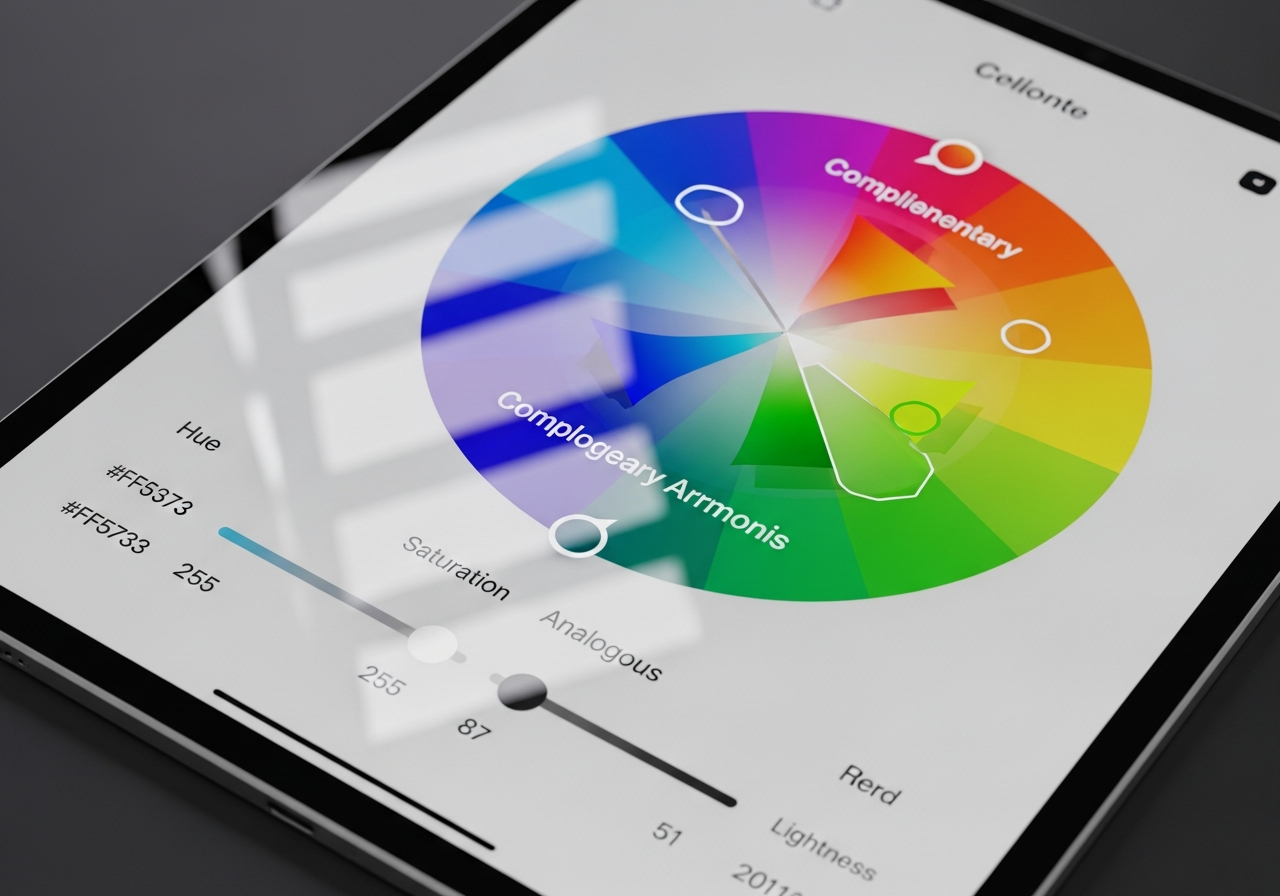 Coolors color palette generator interface showing five locked color swatches