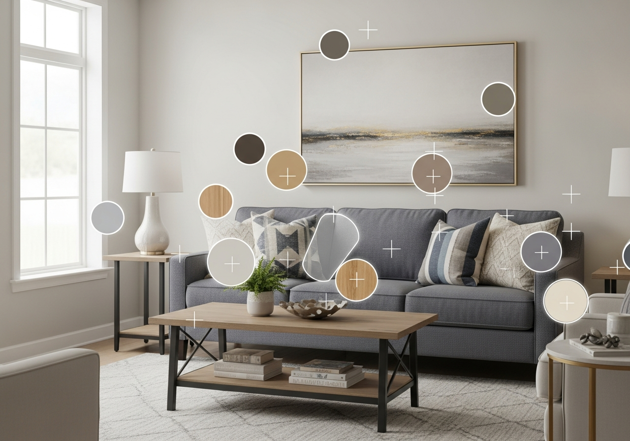 Color palettes extracted from nature photo, artwork, and interior design image