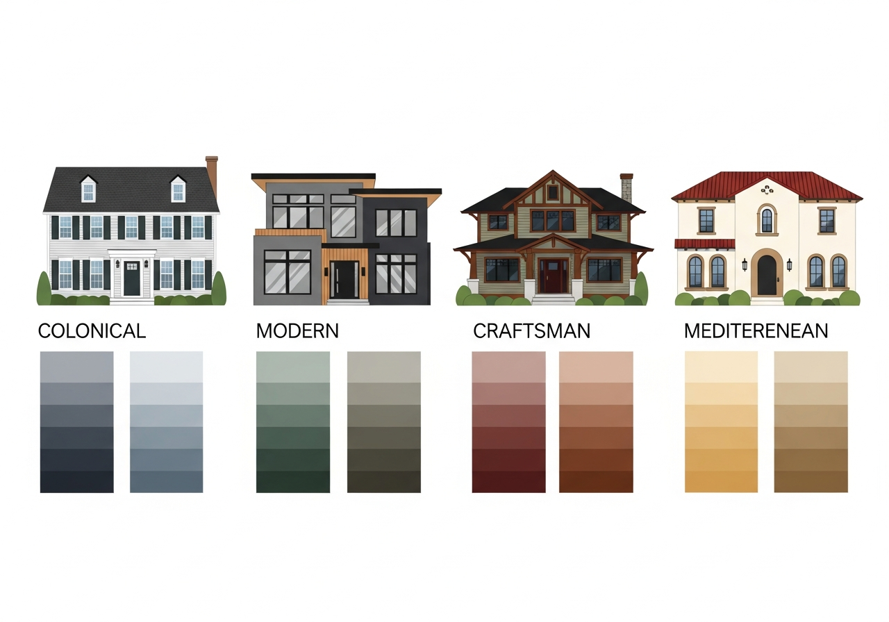 Three-color exterior formula showing body trim and accent placement