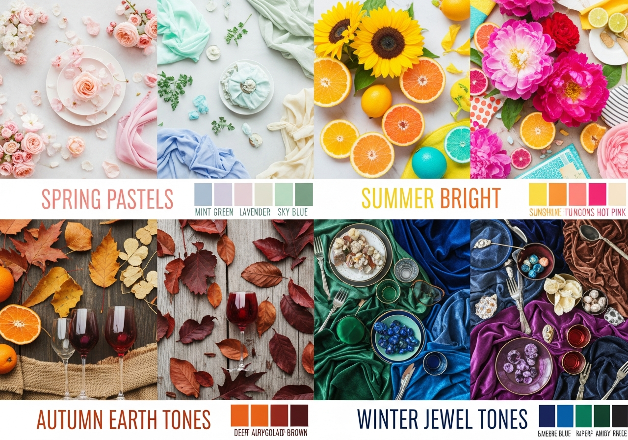 Color palette generator interface showing wedding color combinations