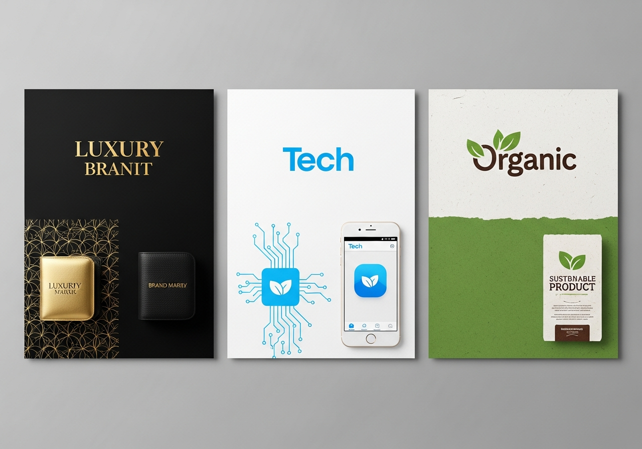 Brand color palette examples across technology, food, and design industries