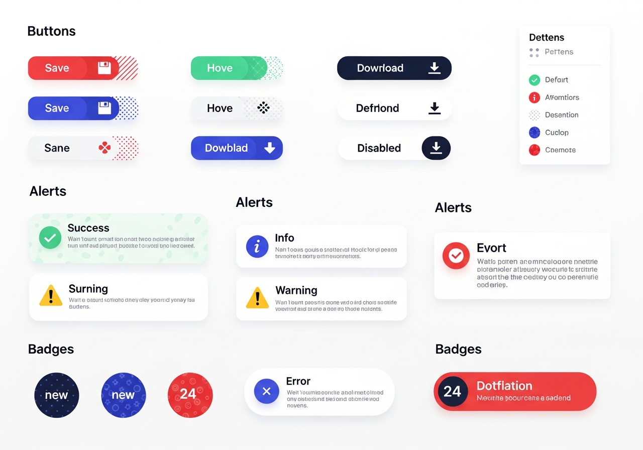 Accessible design alternatives using patterns, shapes, and labels alongside color
