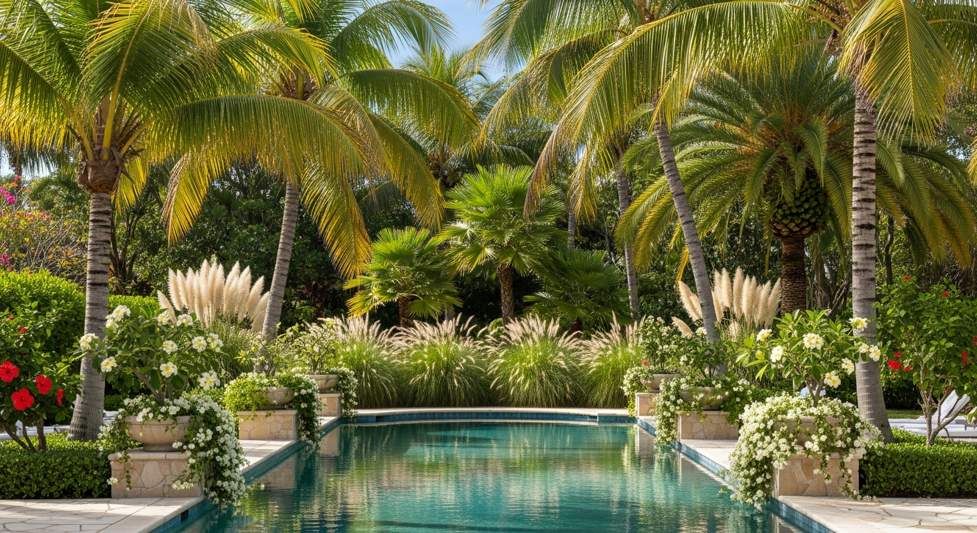 Pool-friendly plants and privacy screening options