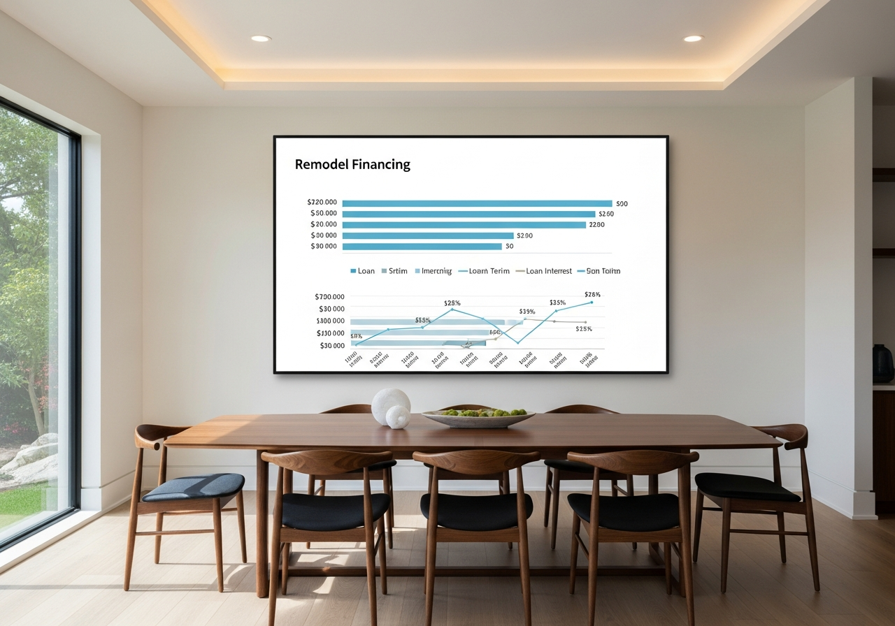 Chart comparing remodel financing options by interest rate and loan term