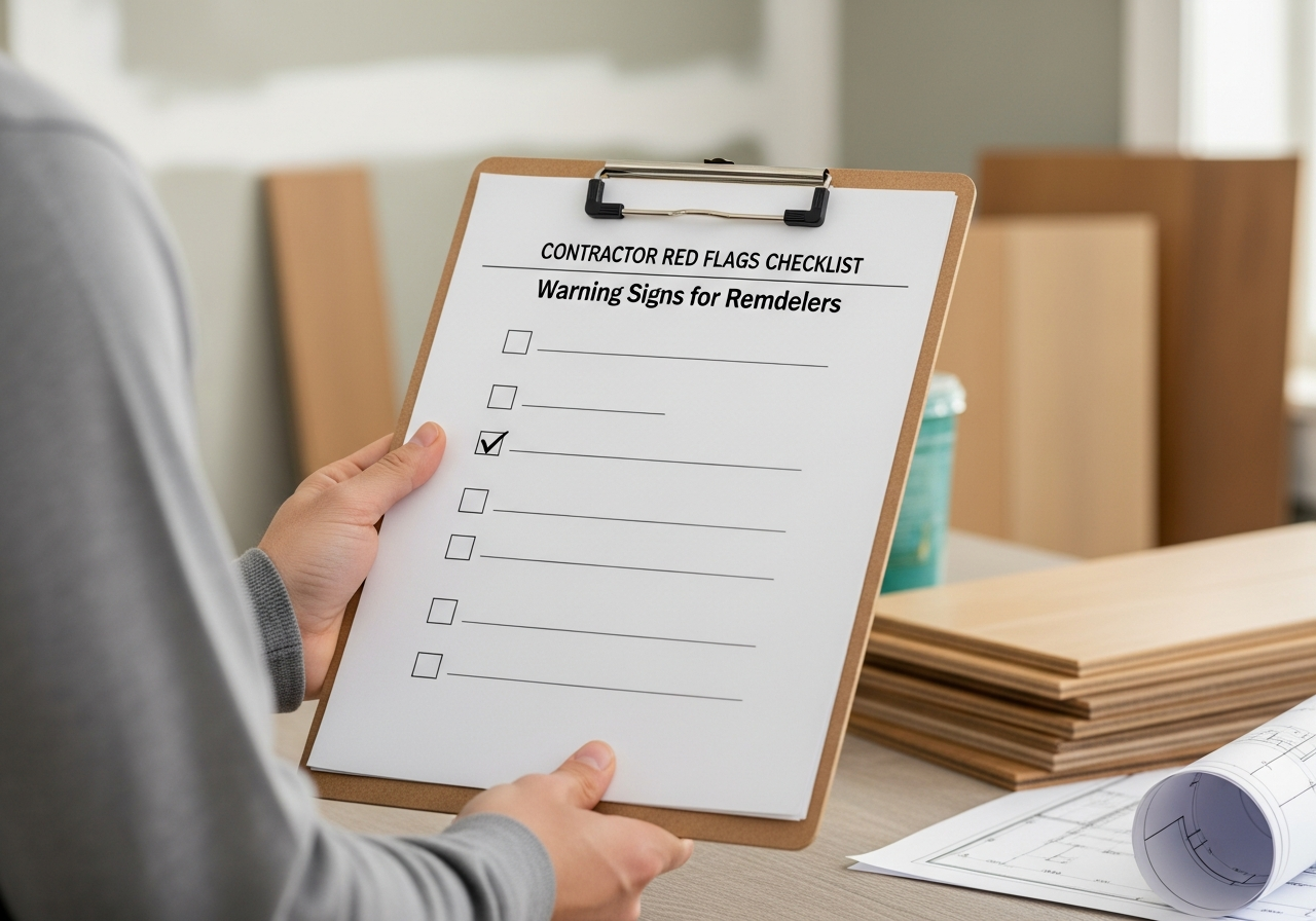 Warning signs checklist for identifying unreliable remodel contractors