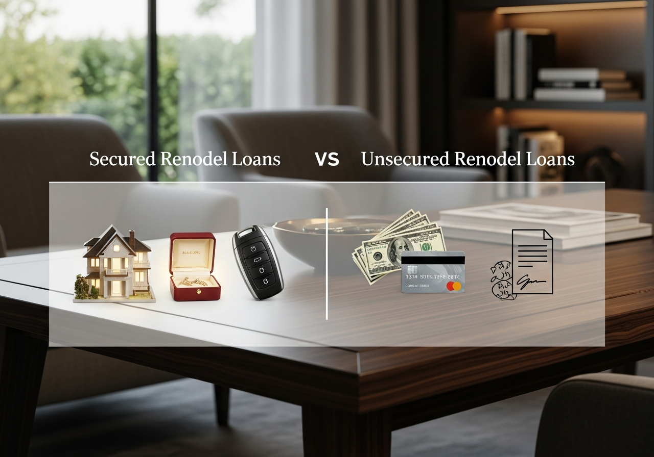 Comparison table of secured versus unsecured remodel loan products