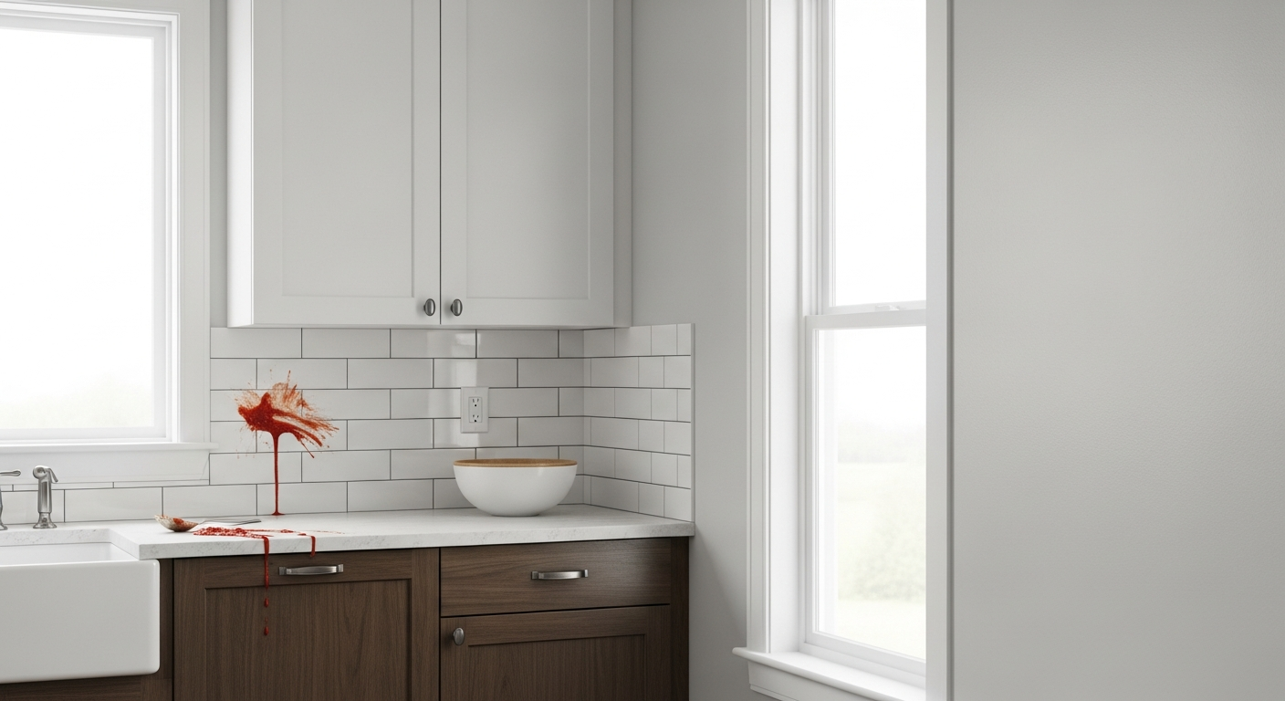 Kitchen with satin finish walls showing durable, easy-clean surface