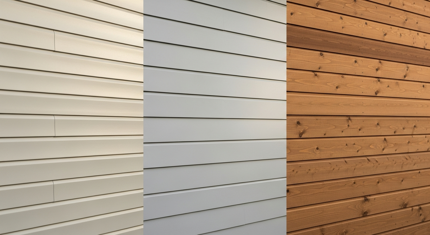Different siding materials compared on the same home